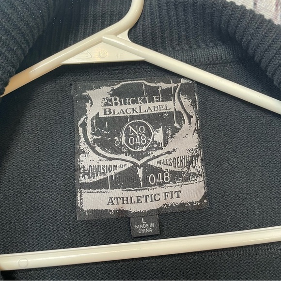 Buckle Black Label Athletic Fit Men’s Sweater Jacket Zip Up Large *Flaw-See Pic* - Picture 7 of 15
